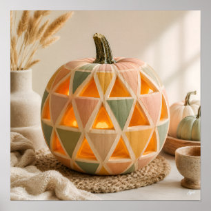 Póster Calabaza geométrica pastel