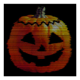 Póster Calabaza Glitchy TV
