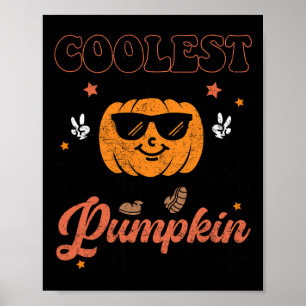 Póster Calabaza Groovy Más Fría En La Halloween Del Parch