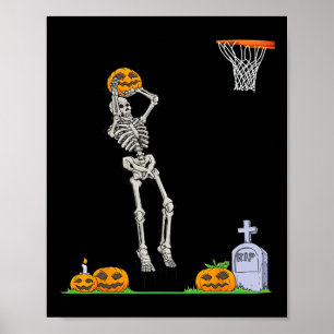 Póster Calabaza Halloween de Básquetbol de Baloncesto Fun