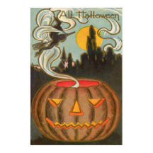Calabaza Jack O Linterna Bruja Luna Llena