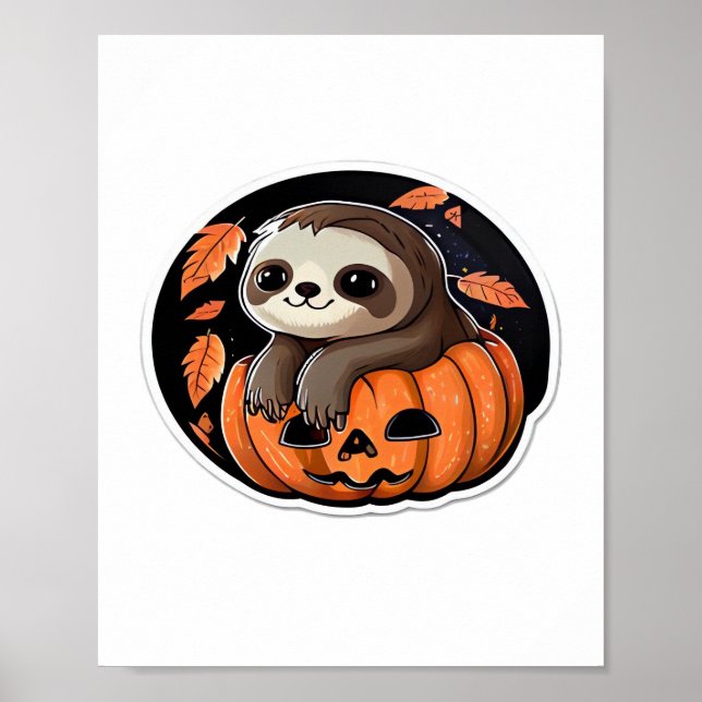 Póster calabaza lenta Halloween pegatina camiseta sobredi (Frente)