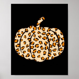 Póster Calabaza Leopardo animal Otoño Halloween