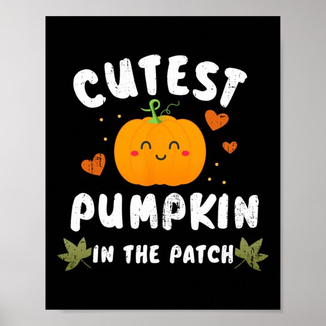 Póster Calabaza Más Cuesta En El Parche Disfraz De Caída  (Frente)