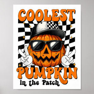Póster Calabaza más fría del parche Halloween Shirt Boy K