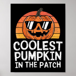 Póster Calabaza Más Fría En El Parche Equipo De Halloween