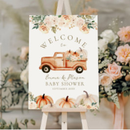 Póster Calabaza moderna caída Minimalista Baby Shower neu