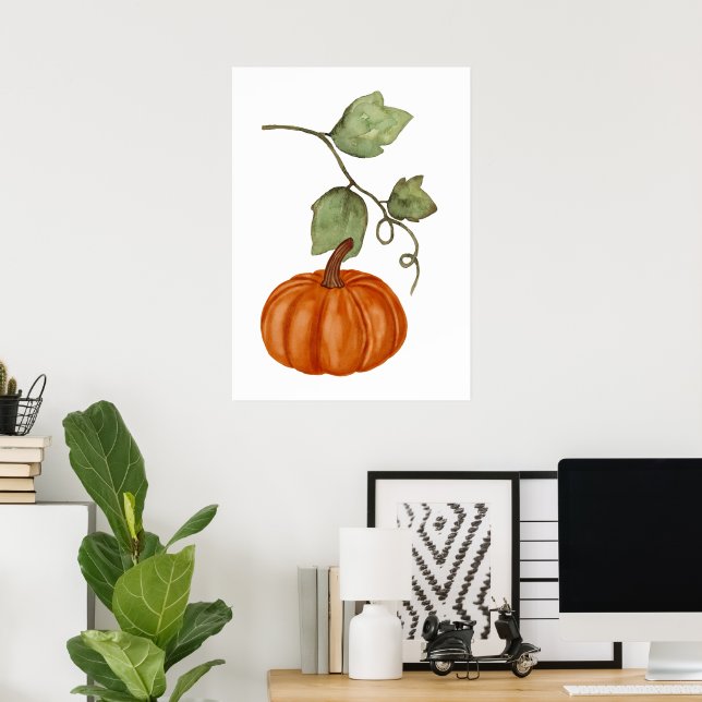 Póster Calabaza otoñal (Oficina en casa)