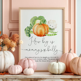 Póster Calabaza otoñal cuán grande es el juego del vientr