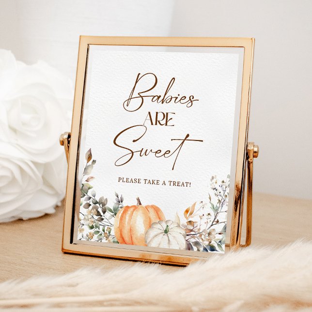 Póster Calabaza Otoño Caída Baby Shower Los bebés son dul (Subido por el creador)
