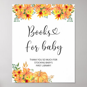 Póster Calabaza pequeña acuarela, libros de caída para be