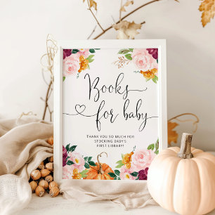 Póster Calabaza pequeña acuarela, libros de caída para be