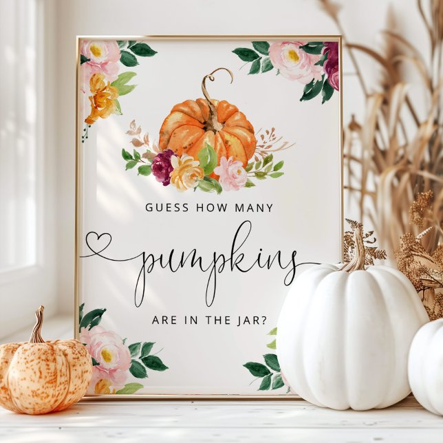 Póster Calabaza pequeña adivina con florituras cuántas ca (Subido por el creador)