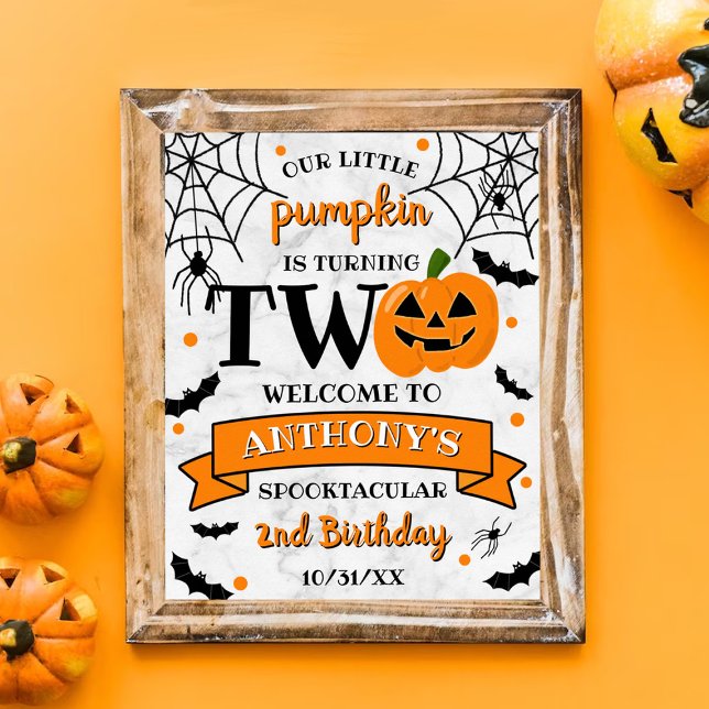 Póster Calabaza pequeña cumple dos años de Halloween (Subido por el creador)