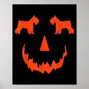 Póster Calabaza Perro Schnauzer Miniatura Halloween