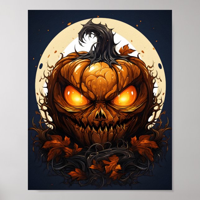 Póster Calabaza personalizado Halloween Guay Con Ojos Esp (Frente)