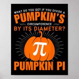 Póster Calabaza Pie Math Halloween Pi Day Costume Hombres