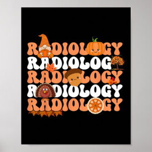 Póster Calabaza Radiológica Retro Caída De La Xraya Radió