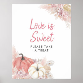 Póster Calabaza Rosa Bohemio Enamorándose El Amor es Dulc