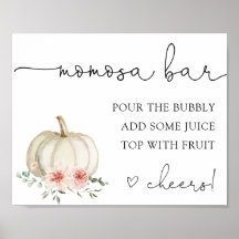 Calabaza rosa Momosa Bar Bebe Rótulo