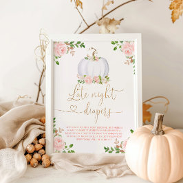 Póster Calabaza rosa Rubor Poster del juego de pañales no