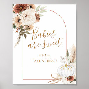 Póster Calabaza Rustic Boho Cae enamorado Los bebés son d