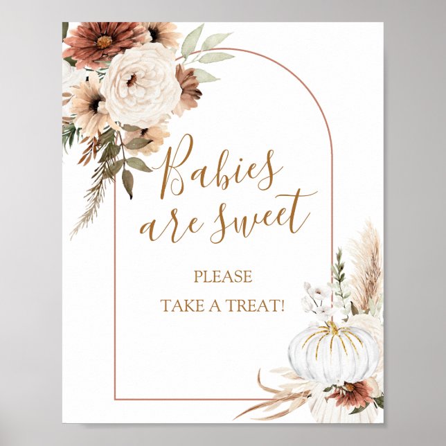 Póster Calabaza Rustic Boho Cae enamorado Los bebés son d (Frente)