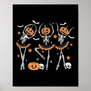 Póster Calabaza Skeleton Terror Halloween Hombres Mujeres