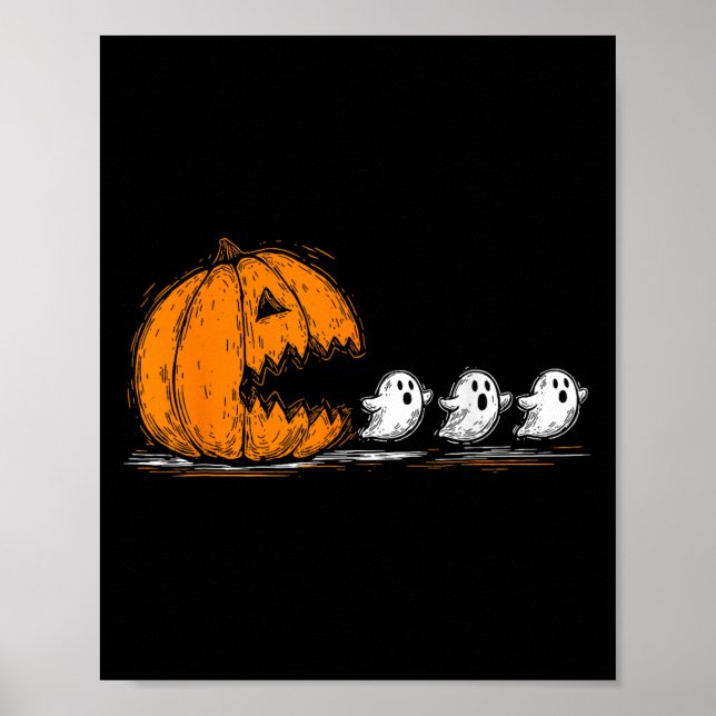 Póster Calabaza soky persiguiendo a los fantasmas adorabl (Frente)