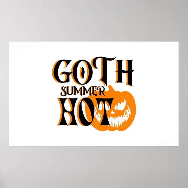 Póster Calabaza sonriente de terror del verano gótico cal (Frente)