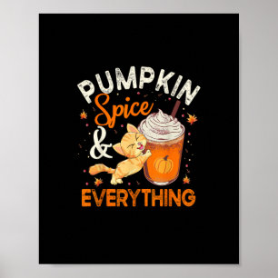 Póster Calabaza Spice Everything Shirate Cat Lover Cute A