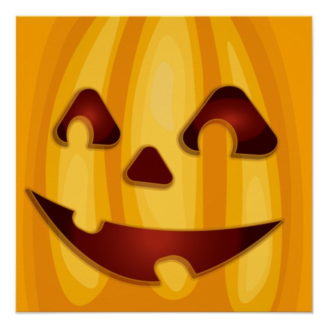 Póster Calabaza tallada sonriendo diseño de Halloween (Anverso)