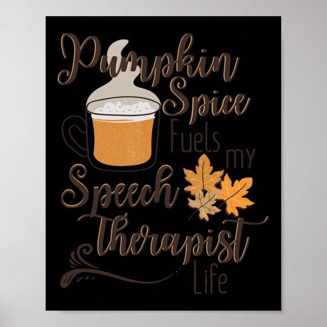 Póster Calabaza Terapia del habla Spice Latte SLP Cae (Frente)
