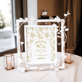 Póster Calabaza Toile Floral Neutral Baby Shower Diaper