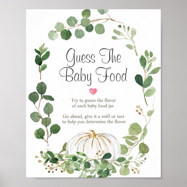Póster Calabaza verde ducha de novia adivina comida para  (Frente)
