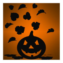 Calabaza y hojas silueta