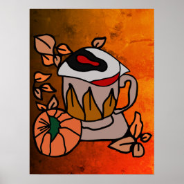 Póster Calabaza y vibraciones de ojos confeccionados a la