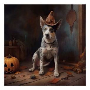 Póster Calabazas Australian Cattle Halloween Espeluznante