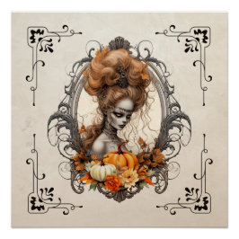 Póster Calabazas de la dama de gótico