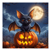 Calabazas de murciélago de dibujos animados Luna l