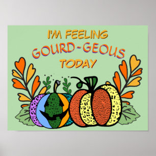 Póster Calabazas de otoño bordeadas