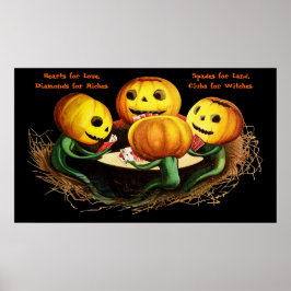 Póster Calabazas en el Poster de Halloween para tarjetas