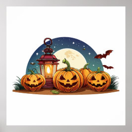 Póster Calabazas espeluznantes