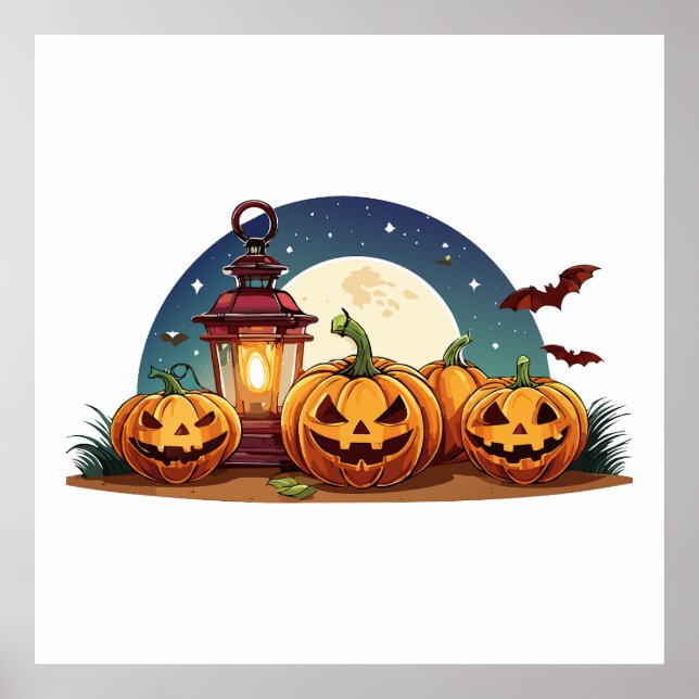 Póster Calabazas espeluznantes (Frente)