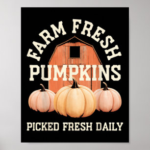 Póster Calabazas Frescas de Granja Recogidas Frescas Diar