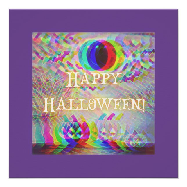Póster Calabazas humeantes Feliz Halloween (Anverso)