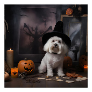 Póster Calabazas Maltesas de Halloween Asustadoras 