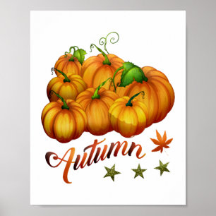 Póster Calabazas otoñales