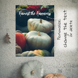 Póster Calabazas otoñales en un jardín rústico