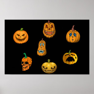 Póster Calabazas para Halloween.